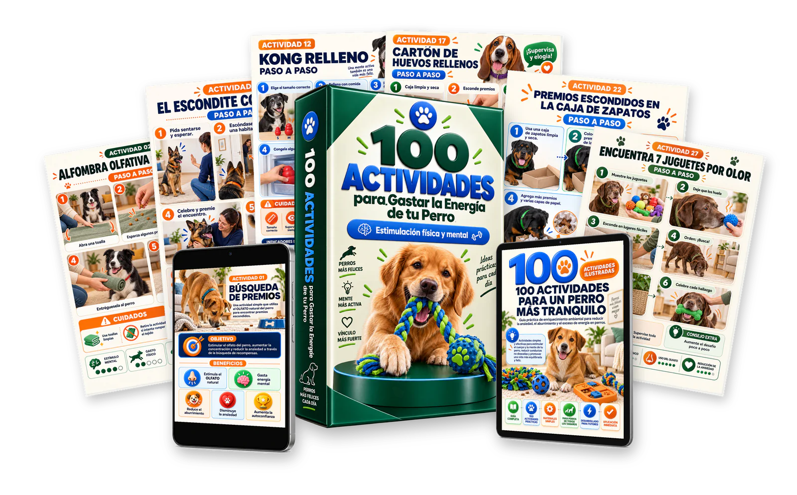 Kit completo 100 Actividades con libro, celular, tablet y páginas internas